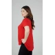 Μπλούζα viscose στριφτή λαιμουδιά κοντό μανίκι κόκκινη