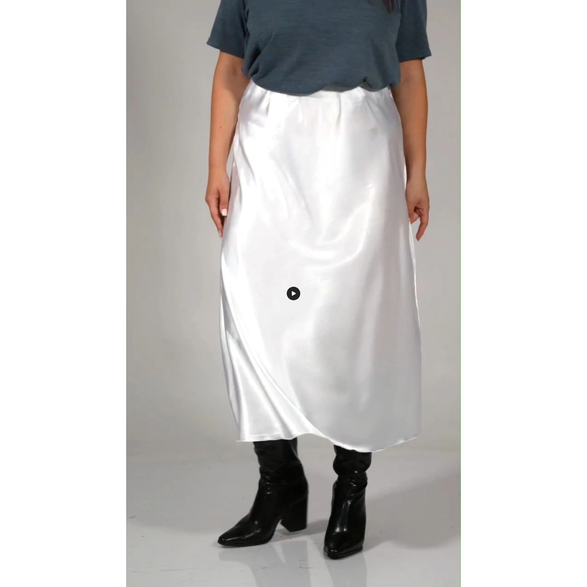 Φούστα σατέν off white Φούστα σατέν off white