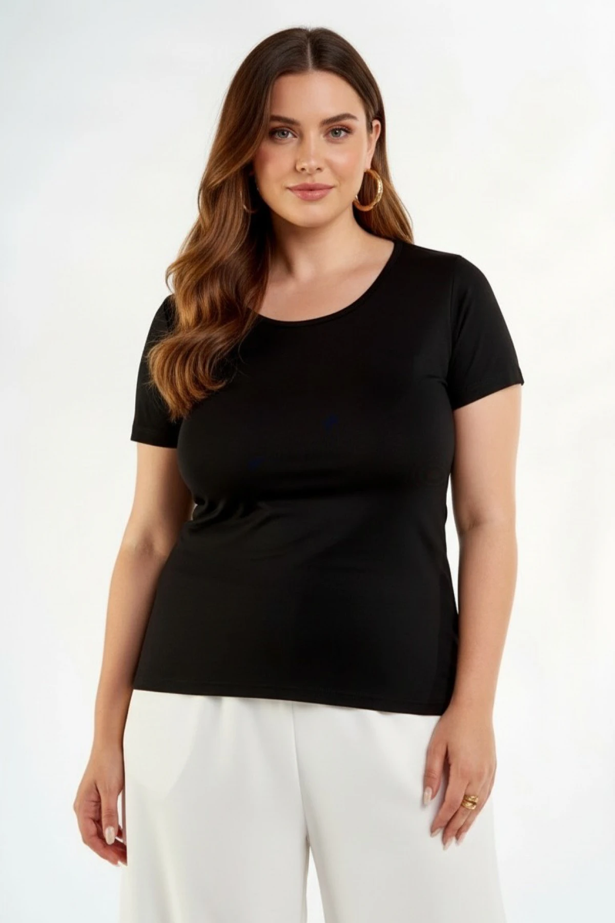 Μπλούζα viscose ελαστική basic μαύρη