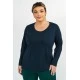 Μπλούζα viscose ελαστική basic μακρύ μανίκι μπλε Μπλούζα viscose ελαστική basic μακρύ μανίκι μπλε