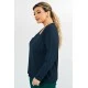 Μπλούζα viscose ελαστική basic μακρύ μανίκι μπλε Μπλούζα viscose ελαστική basic μακρύ μανίκι μπλε
