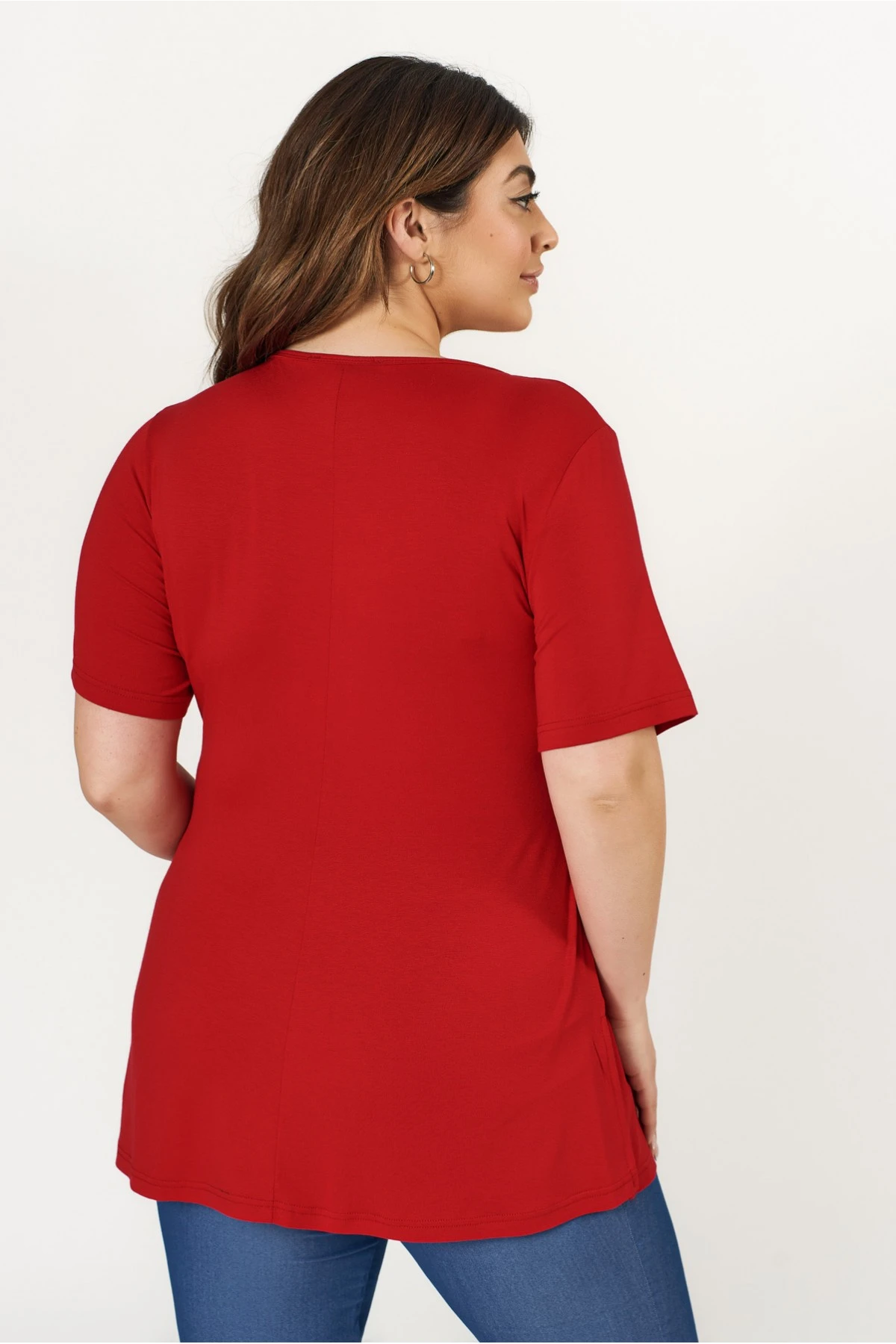 Μπλούζα κόμπος viscose ελαστική κοντό μανίκι κόκκινη Μπλούζα κόμπος viscose ελαστική κοντό μανίκι κόκκινη