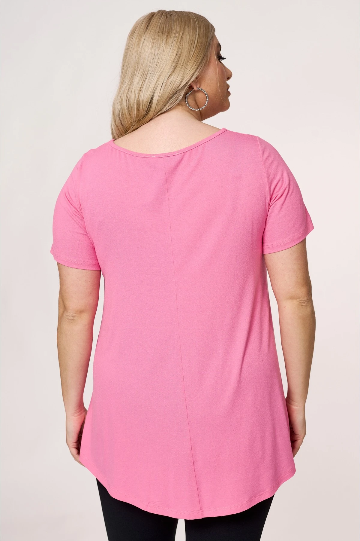 Μπλούζα με στριφτό στήθος viscose κοντό μανίκι ροζ Μπλούζα με στριφτό στήθος viscose κοντό μανίκι ροζ