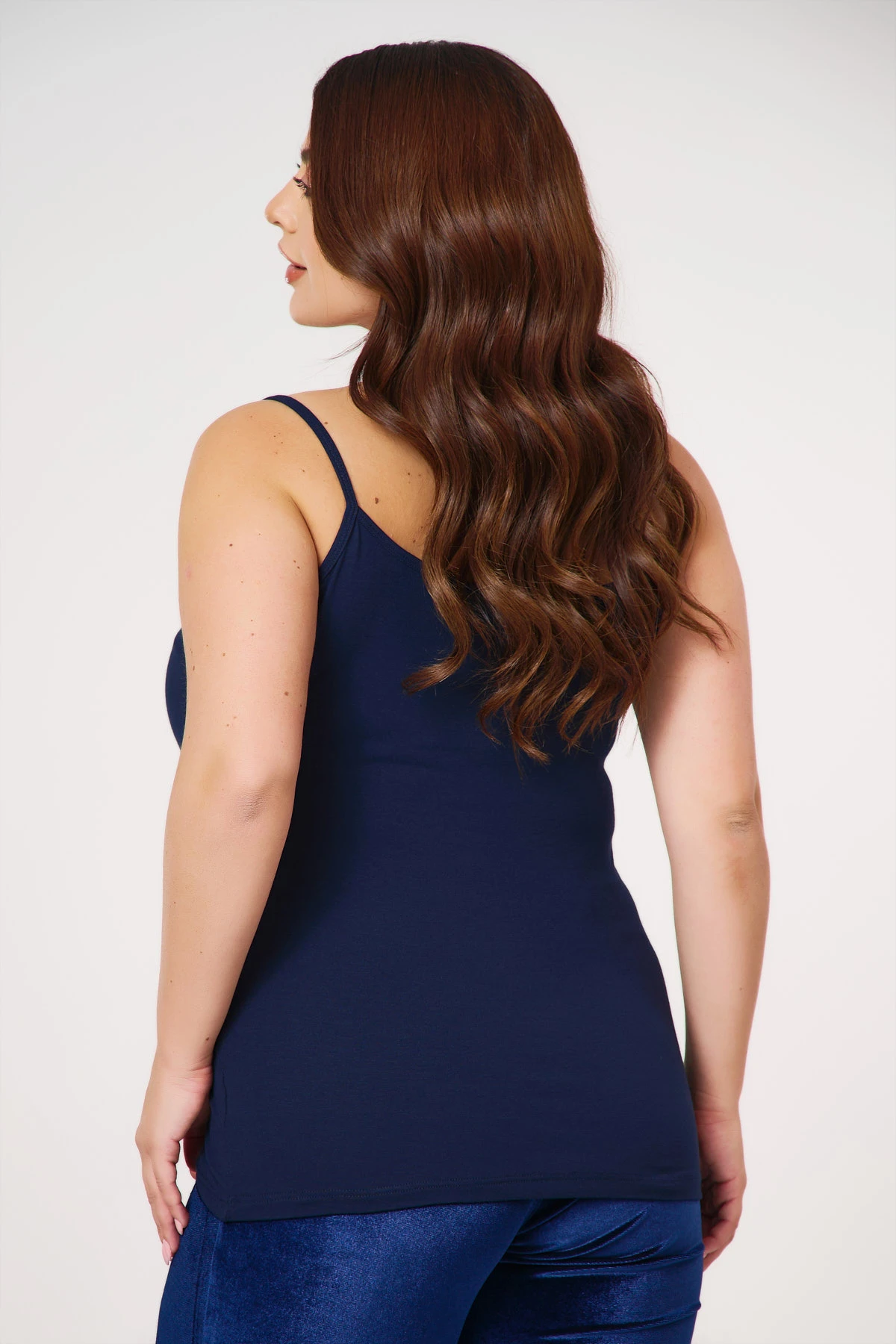Mπλούζα τιράντα viscose μπλε