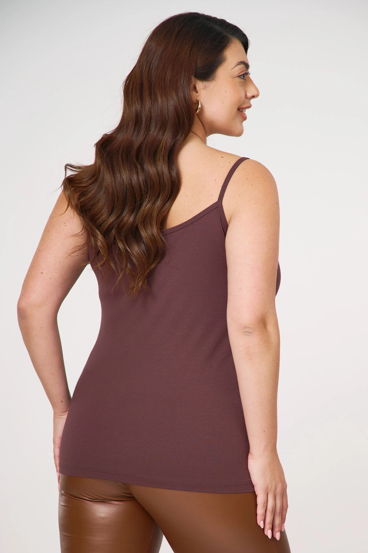 Mπλούζα τιράντα viscose καφέ Mπλούζα τιράντα viscose καφέ