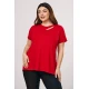 Μπλούζα viscose στριφτή λαιμουδιά κοντό μανίκι κόκκινη