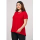 Μπλούζα viscose στριφτή λαιμουδιά κοντό μανίκι κόκκινη