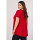 Μπλούζα viscose στριφτή λαιμουδιά κοντό μανίκι κόκκινη