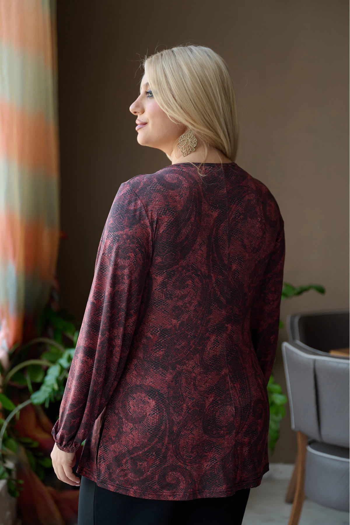 Μπλούζα κόμπος μακρύ μανίκι με λάστιχο λαχούρ άνιμαλ