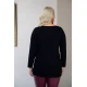 Μπλούζα άνοιγμα στο στήθος ελαστική viscose μακρύ μανίκι  μαύρη Μπλούζα άνοιγμα στο στήθος ελαστική viscose μακρύ μανίκι  μαύρη