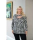 Μπλούζα άνοιγμα στο στήθος ελαστική μακρύ μανίκι λεοπάρ Μπλούζα άνοιγμα στο στήθος ελαστική μακρύ μανίκι λεοπάρ
