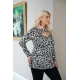 Μπλούζα άνοιγμα στο στήθος ελαστική μακρύ μανίκι λεοπάρ Μπλούζα άνοιγμα στο στήθος ελαστική μακρύ μανίκι λεοπάρ