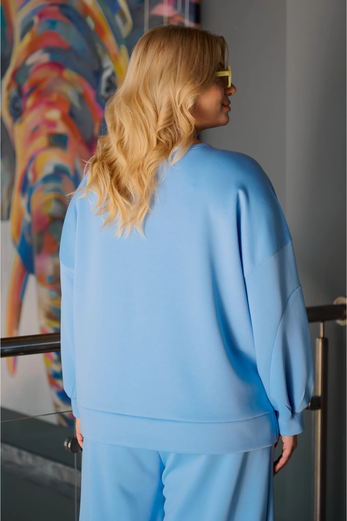 Μπλούζα φόρμας μακρύ μανίκι γαλάζια