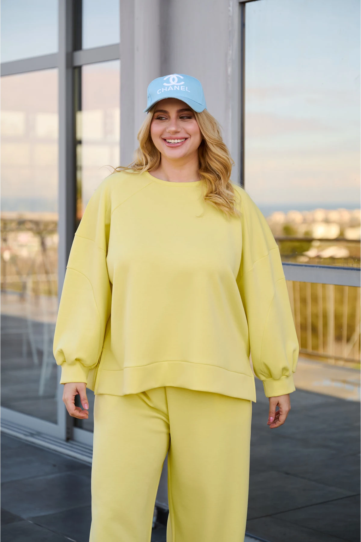 Μπλούζα φόρμας μακρύ μανίκι κίτρινη