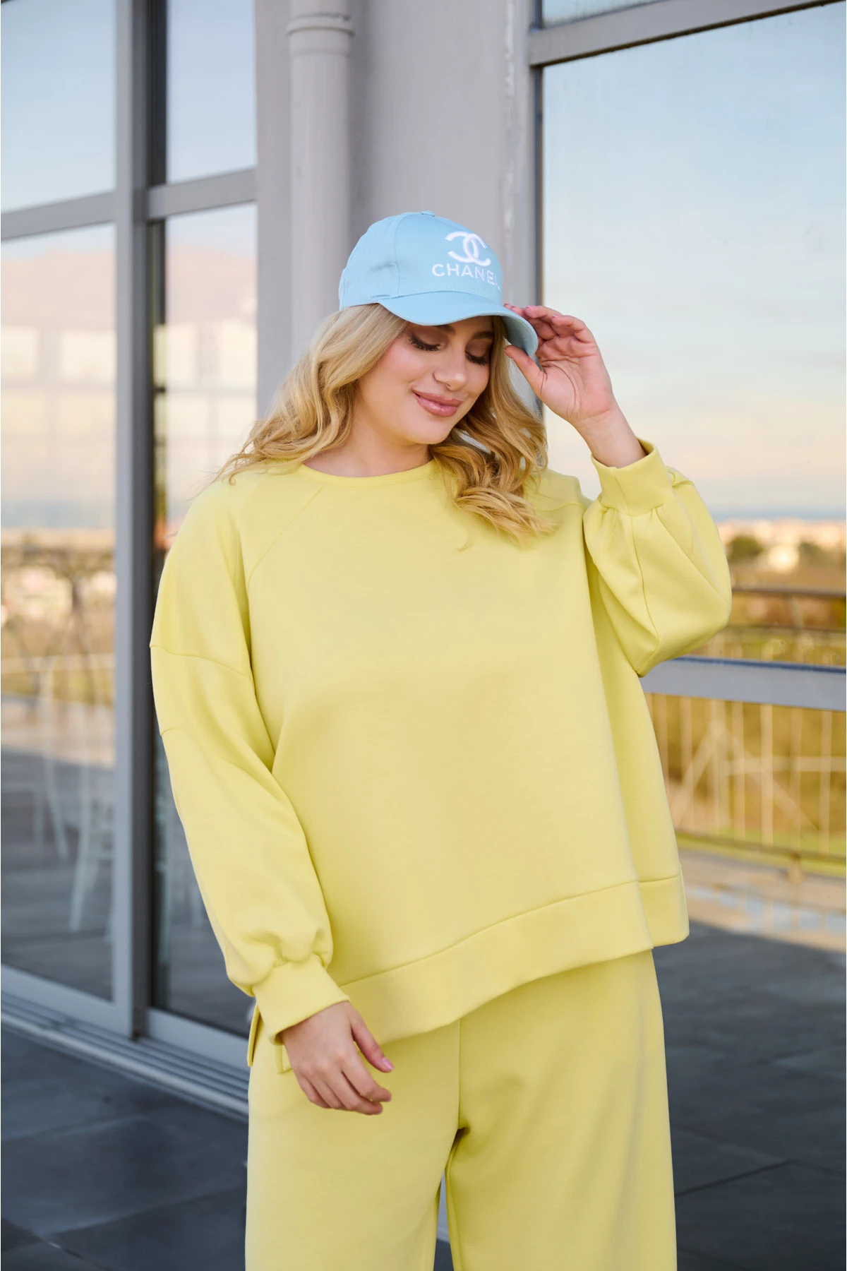 Μπλούζα φόρμας μακρύ μανίκι κίτρινη