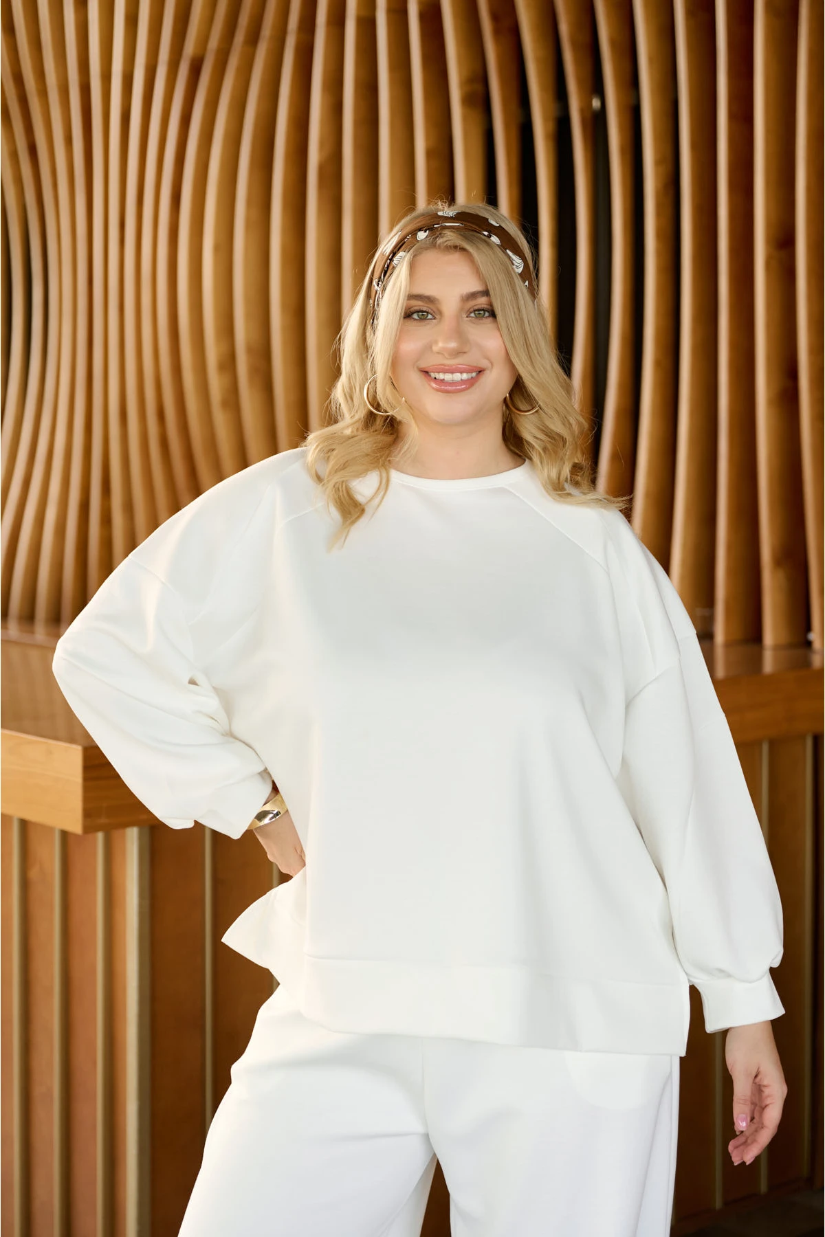 Μπλούζα φόρμας μακρύ μανίκι λευκή