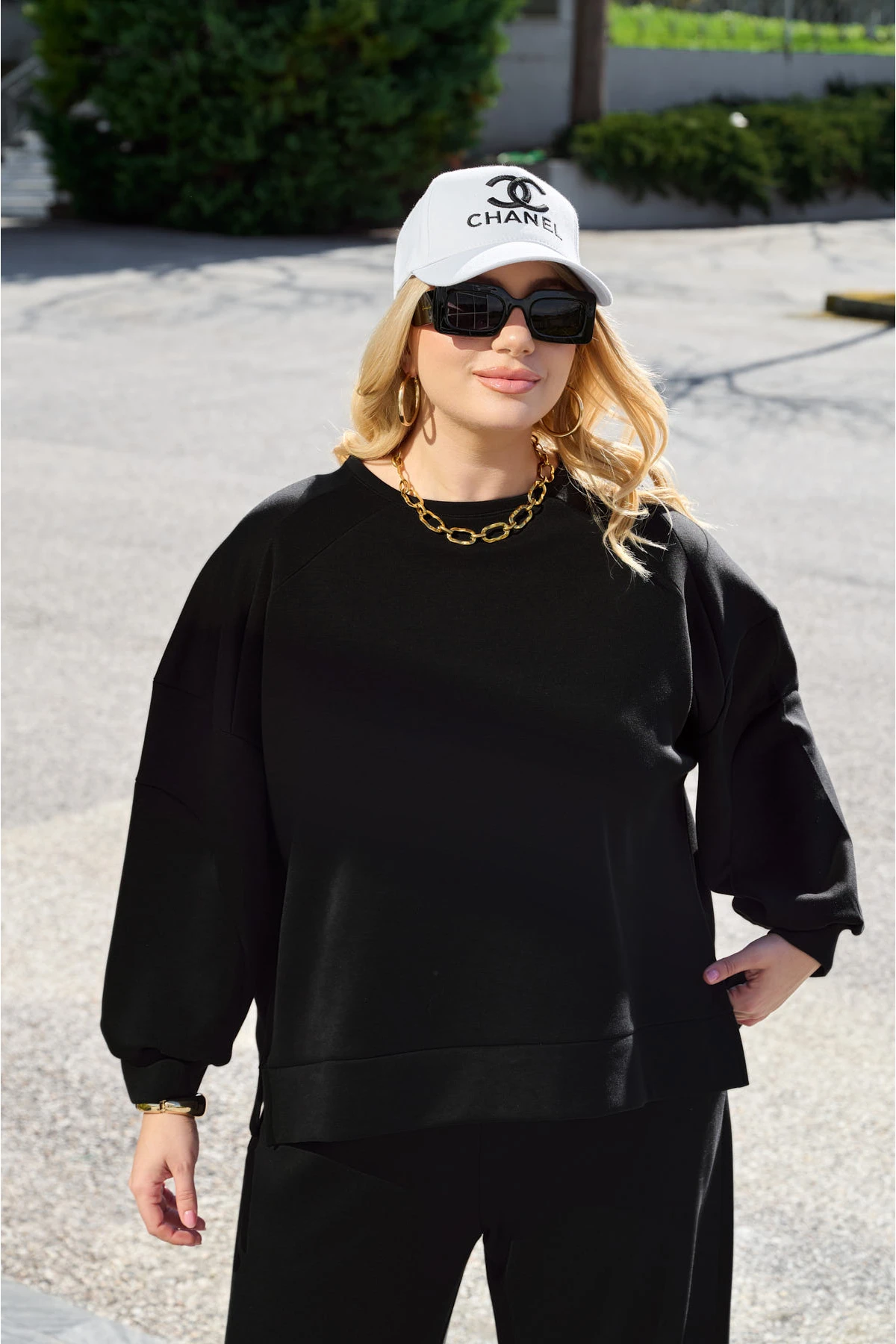 Μπλούζα φόρμας μακρύ μανίκι μαύρη