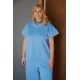 Μπλούζα φόρμας κοντό μανίκι γαλάζια