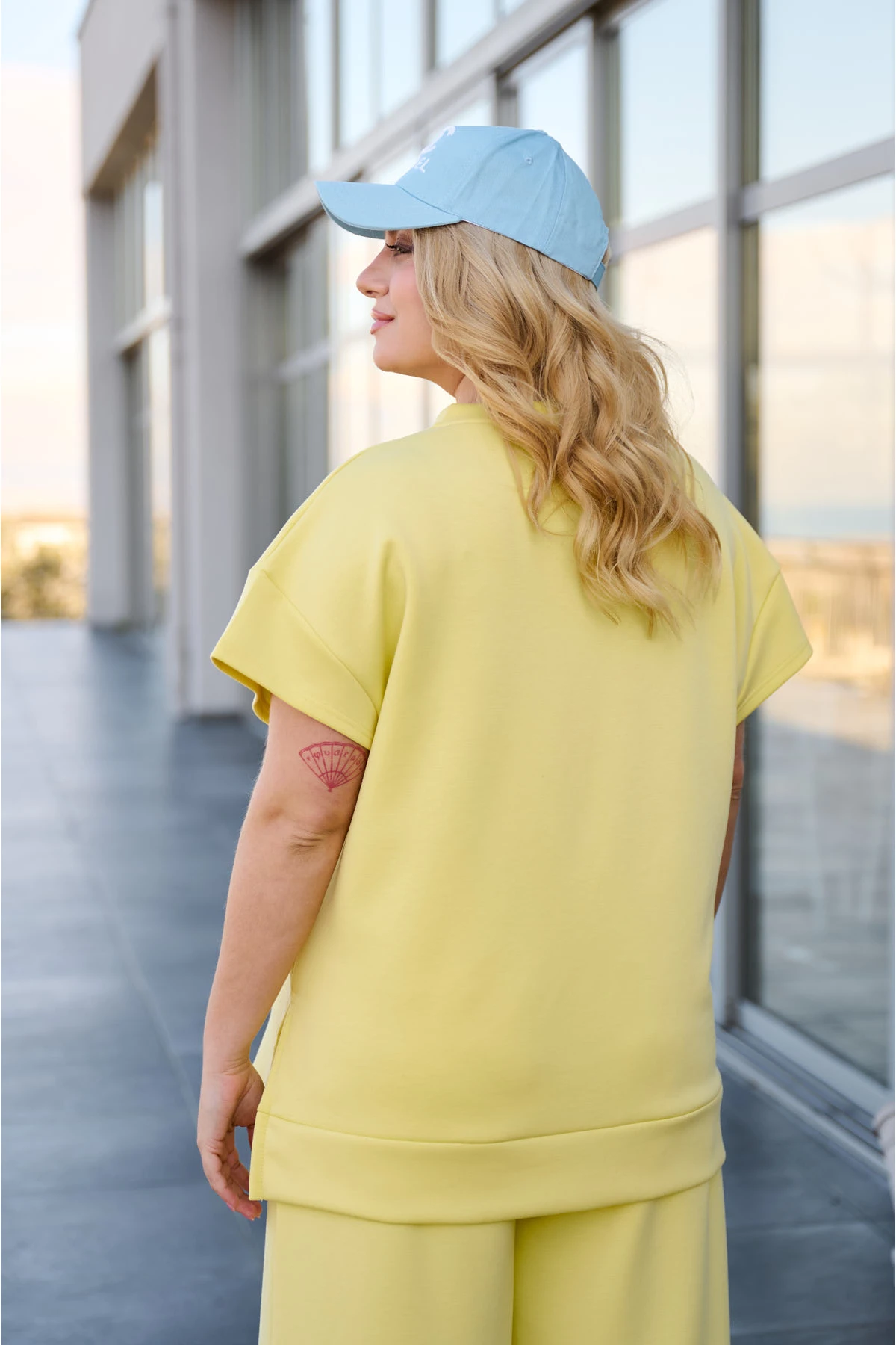 Μπλούζα φόρμας κοντό μανίκι κίτρινη