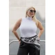 Μπλούζα αμάνικη λουπέτο viscose ελαστική λευκή