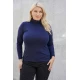 Μπλούζα λουπέτο μακρύ μανίκι viscose ελαστική μπλε