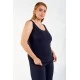 Mπλούζα viscose αμάνικη  μπλε