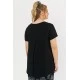 Μπλούζα viscose με κουφόπιετα πίσω μαύρη Μπλούζα viscose με κουφόπιετα πίσω μαύρη