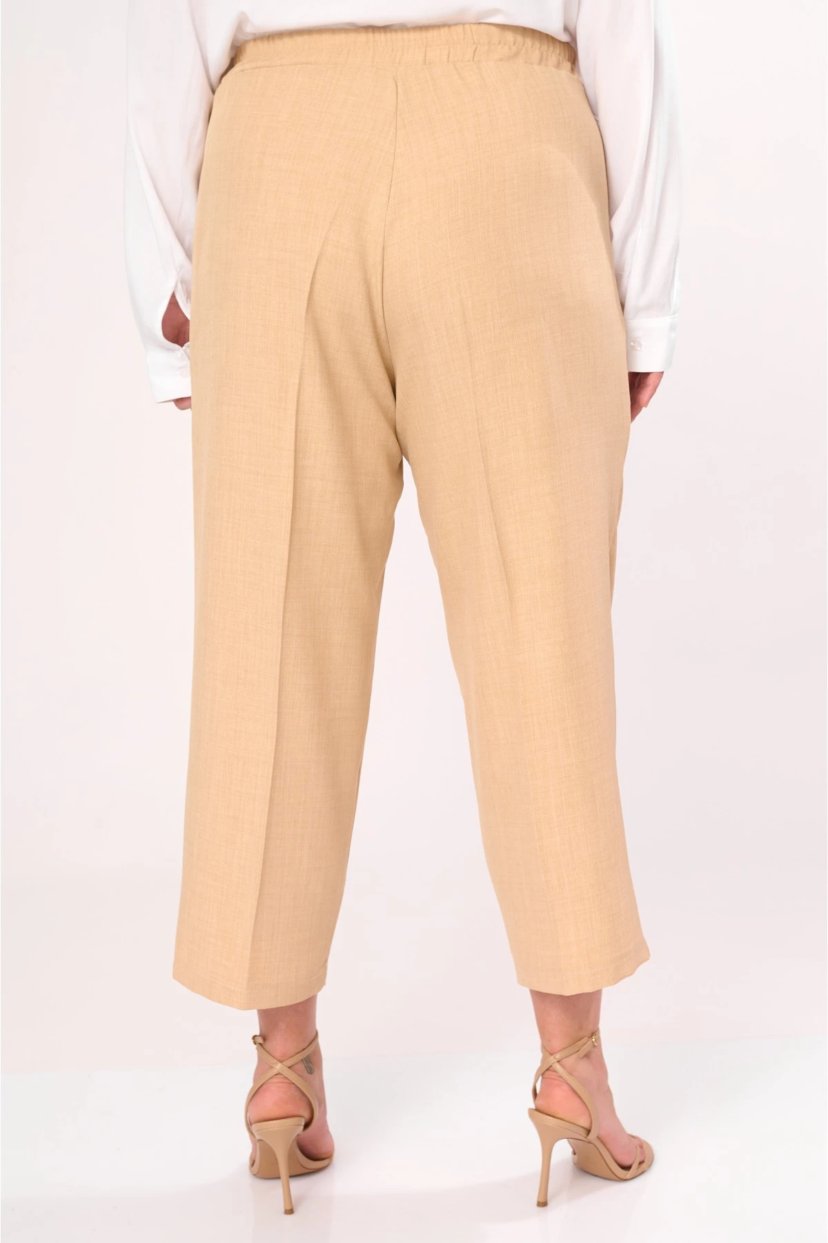 Παντελόνι look λινό μπεζ Παντελόνι look λινό μπεζ
