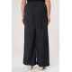 Παντελόνα με λάστιχο look λινό μαύρη Παντελόνα με λάστιχο look λινό μαύρη