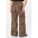 Παντελόνα σατέν με λάστιχο και τσέπες λεοπάρ