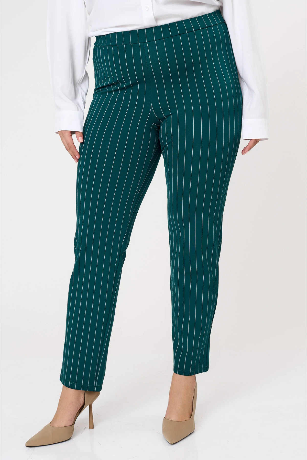 Παντελονοκολάν ριγέ σε ελαστικό punto di roma κυπαρισσί Παντελονοκολάν ριγέ σε ελαστικό punto di roma κυπαρισσί