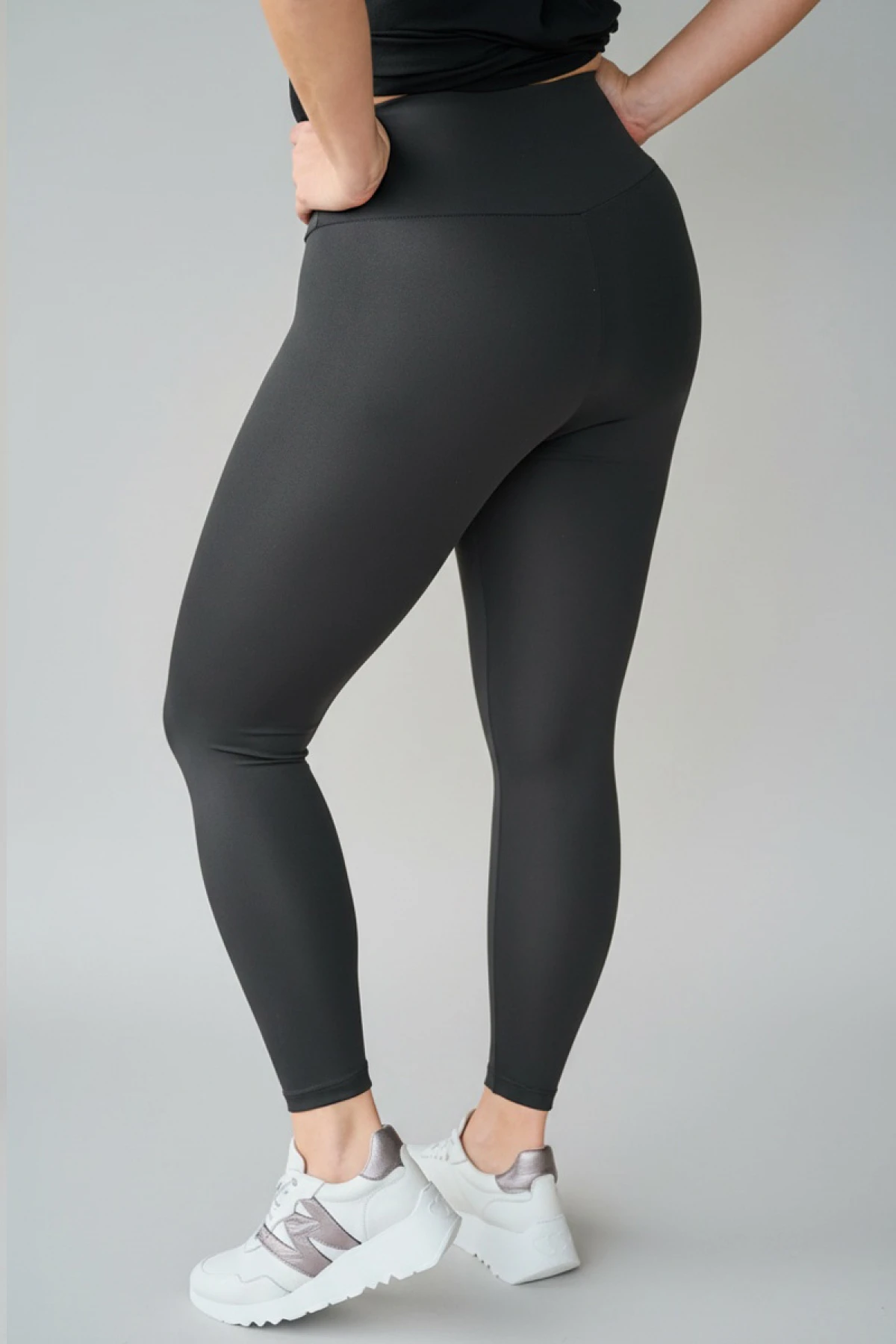 Κολάν yoga με φαρδιά μπάσκα στη μέση μαύρο