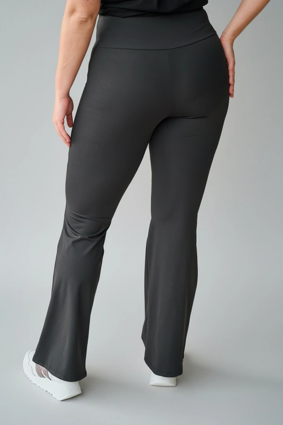 Κολάν καμπάνα yoga με φαρδιά μπάσκα στη μέση μαύρο