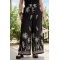 Παντελόνα resort rayon lurex με χρυσό κέντημα φοίνικες