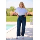 Jean παντελόνι barel με στρας ελαστικό denim