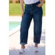 Jean παντελόνι barel με στρας ελαστικό denim