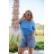 Jean shorts ελαστικό χιαστί κουμπί