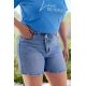 Jean shorts ελαστικό χιαστί κουμπί