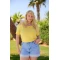 Jean shorts ελαστικό δαντέλα και στρας