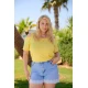 Jean shorts ελαστικό δαντέλα και στρας
