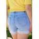 Jean shorts ελαστικό δαντέλα και στρας