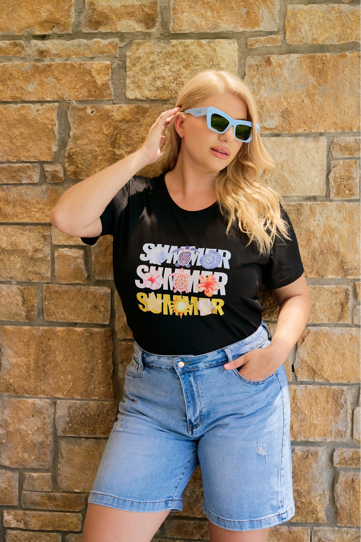 Jean shorts ελαστικό με σχισίματα