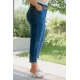 Jean παντελόνι mom fit ελαστικό με λάστιχο στη μέση μπλε