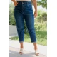 Jean παντελόνι mom fit ελαστικό με λάστιχο στη μέση μπλε