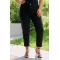 Jean παντελόνι mom fit ελαστικό με λάστιχο στη μέση dark black