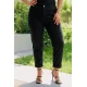 Jean παντελόνι mom fit ελαστικό με λάστιχο στη μέση dark black