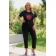 Jean παντελόνι mom fit ελαστικό με λάστιχο στη μέση dark black