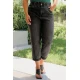 Jean παντελόνι mom fit ελαστικό με λάστιχο στη μέση μαύρο
