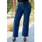 Jean παντελόνι ελαστικό wide leg λεοπάρ στρας