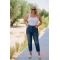 Jean παντελόνι ελαστικό mom fit σχισίματα λεοπάρ